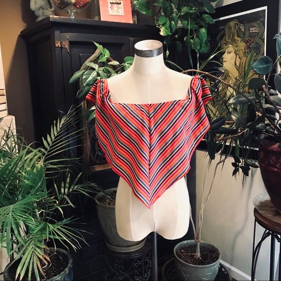 Go Your Own Way Ribbed stripe retro chic tube top - Picture 3 of 8